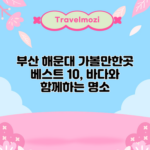부산 해운대 가볼만한곳 베스트 10, 바다와 함께하는 명소