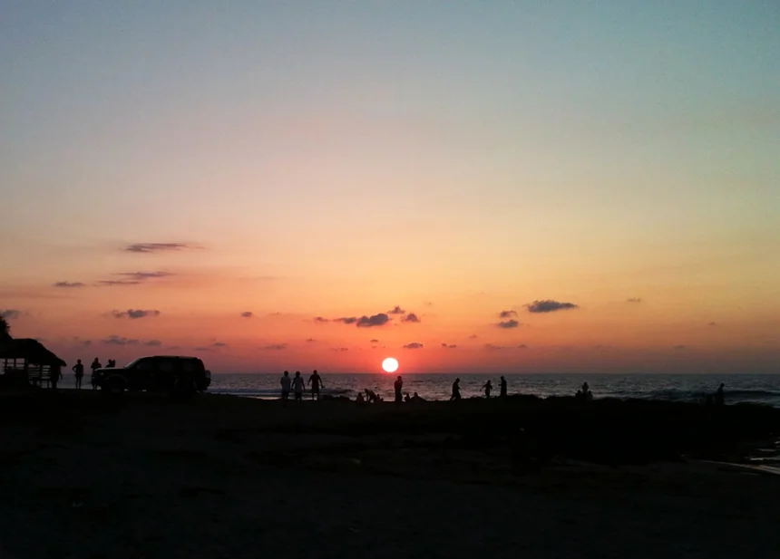 Sunset.