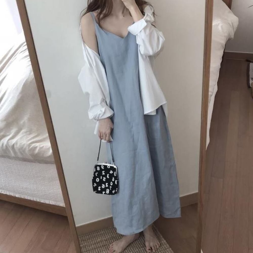 “끈 나시 원피스 슬립 민소매 여름 롱원피스 슬리브리스 휴양지 동남아룩” 솔직 리뷰, 여름 필수템