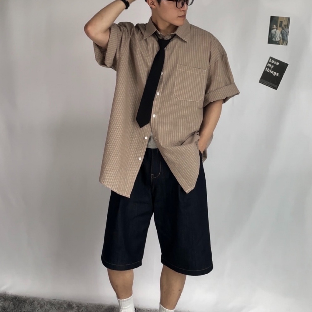 남자 시어서커 오버핏 반팔 셔츠, 여름 필수템으로 추천