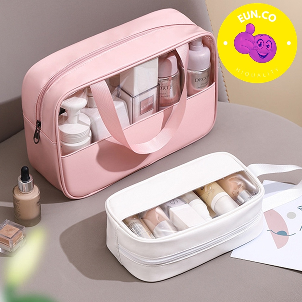 소형 샤워 파우치 손잡이 방수 투명 세면용품 정리백, 한번 써보면 빠질 수밖에 없는 이유