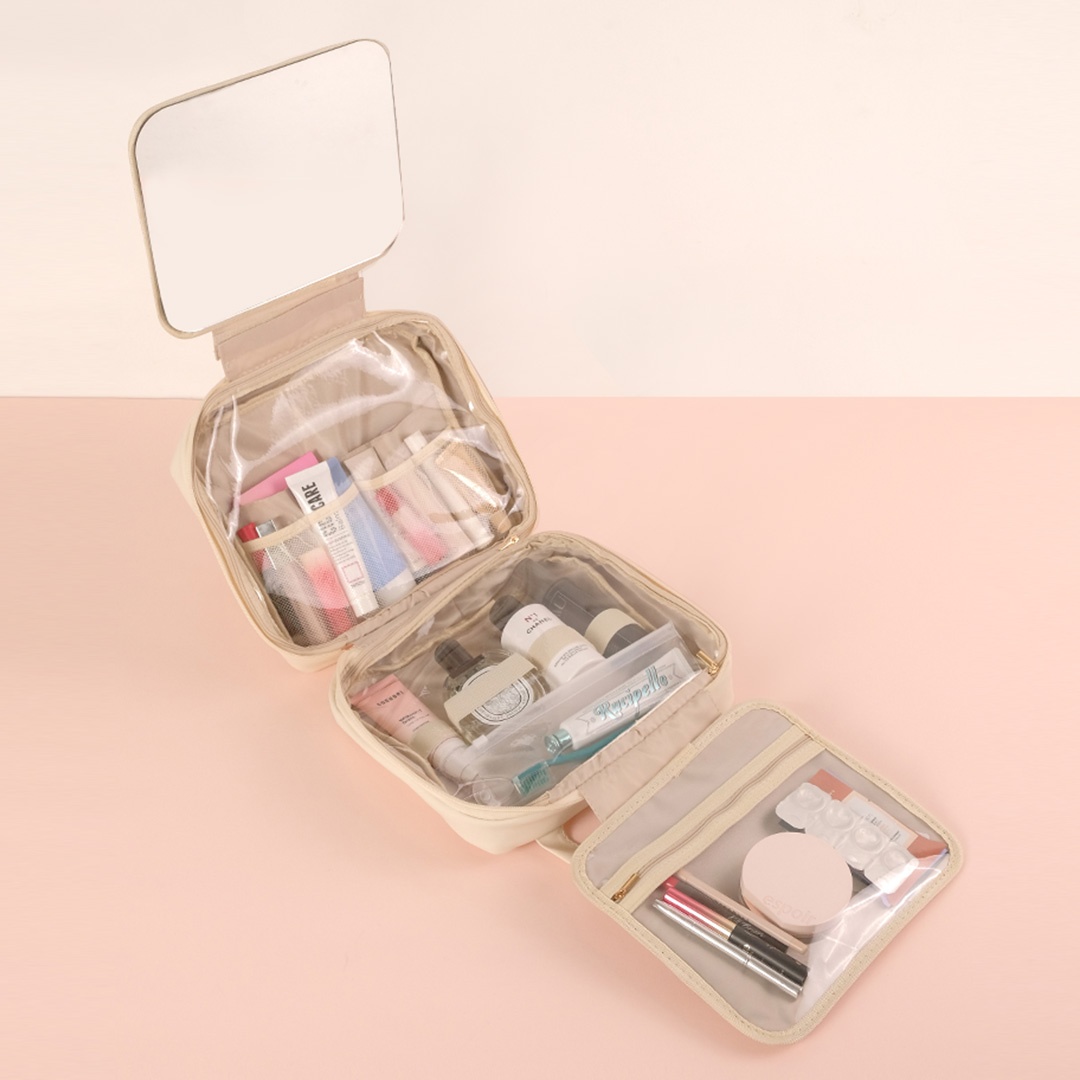 여행 필수템, 거울포함 벽걸이형 세면도구 트래블 행잉 파우치 리뷰