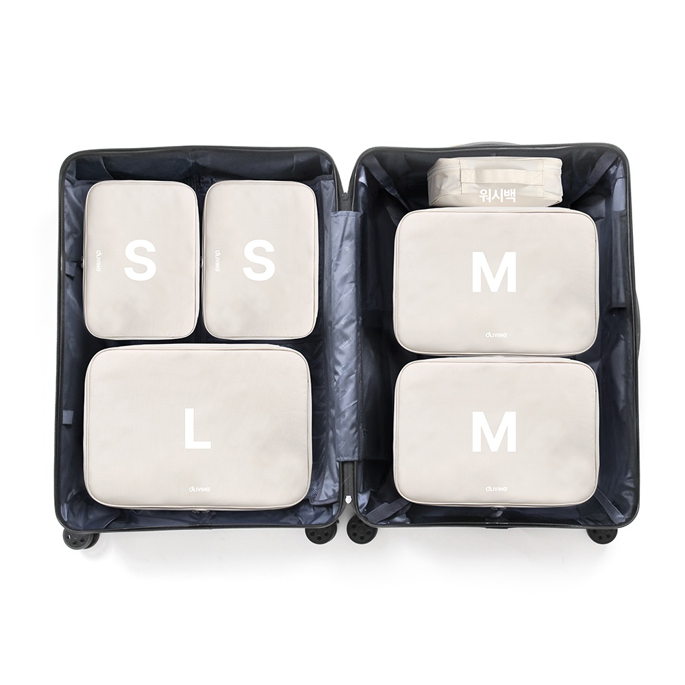 “여행용파우치 압축 의류 여행용품 옷 캐리어 정리함 6종세트” 후기, 여행의 필수템이 확실해요