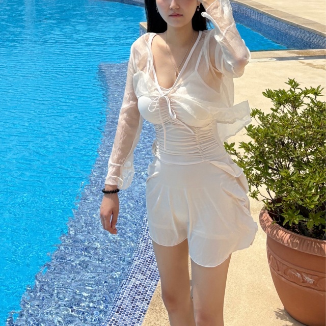 휴양지 필수템, 커버업 플리츠 원피스 모노키니 완전 추천